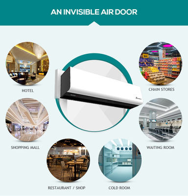 220V ventilador de cortina de aire compacto para puerta con control remoto 2 velocidades