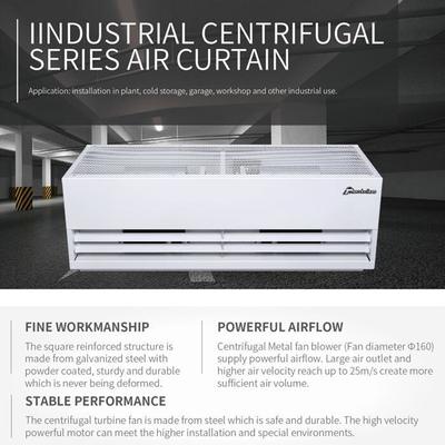 Heavy Duty Industrial Air Curtain with 25m/s Air Flow Speed and Single Phase or 3-Phase Power for Warehouse and Factory Use