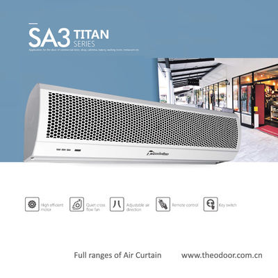 Cortina de aire comercial compacta para puertas aéreas de la serie 2025 Titan 3 120 cm de longitud